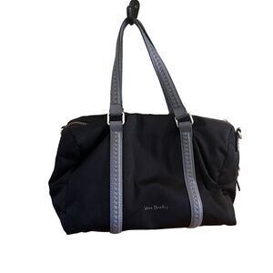 Vera Bradley Midtown Barrel Satchel Black Nylon Tote Bag